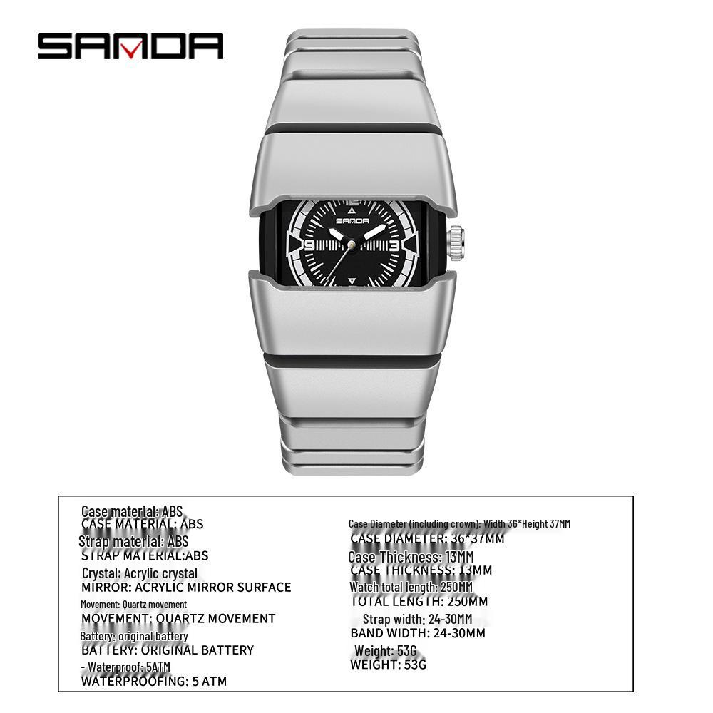 In-Stock Black Tech Y2K Alien Armor Retro Watch with Luminous High-End Finish