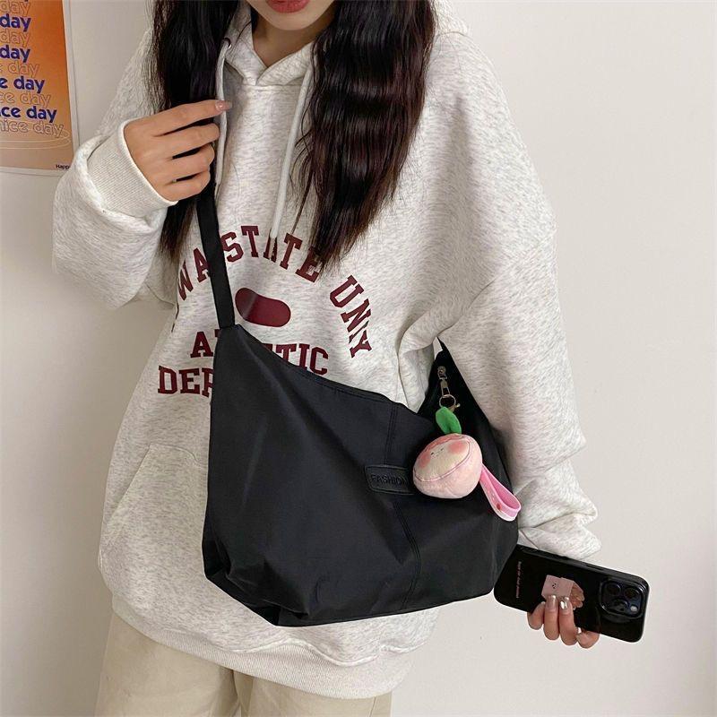 Casual Nylon Womens Shoulder Bag Korean Fashion Simple College Style Crossbody Bag Large Capacity Designer Ladies Handbag Purse