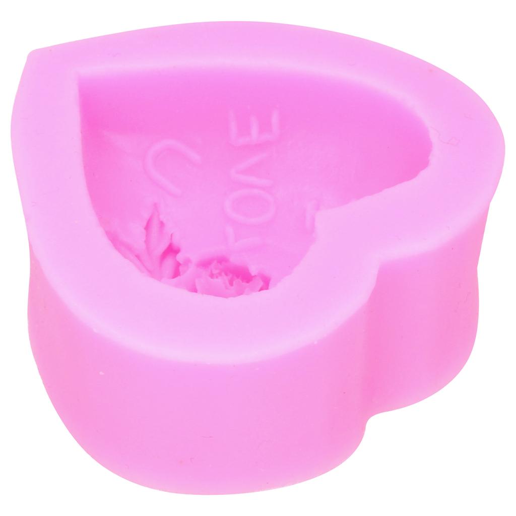 DIY Silicone Mold 3‑Dimensional Heart Shaped Rose Flower LOVE Cake Chocolate Soap Candle