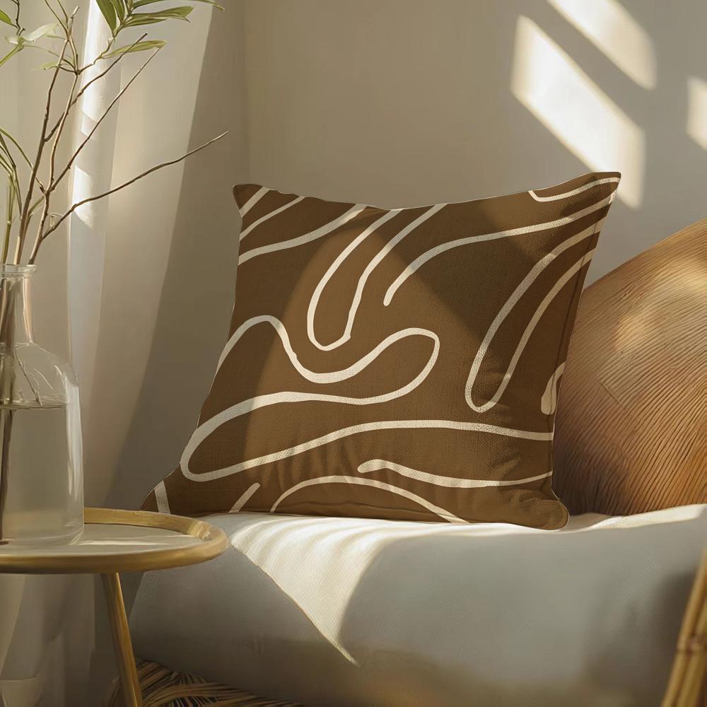 Creamywhitebrown Pillow Case Pillowcase, Double-Sided Printed, Sofa Cushion, Bedroom Headboard