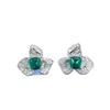 Small Fresh Triangle Plum Design Sugar Tower Synthetic Emerald Earrings