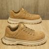Men's Casual Shoes Retro Suede Leather Sneakers Comfortable Non - slip Thick - soled Fashion Trend Daily Wear Shoes for Walking