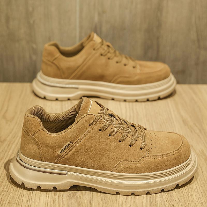 Men's Casual Shoes Retro Suede Leather Sneakers Comfortable Non - slip Thick - soled Fashion Trend Daily Wear Shoes for Walking