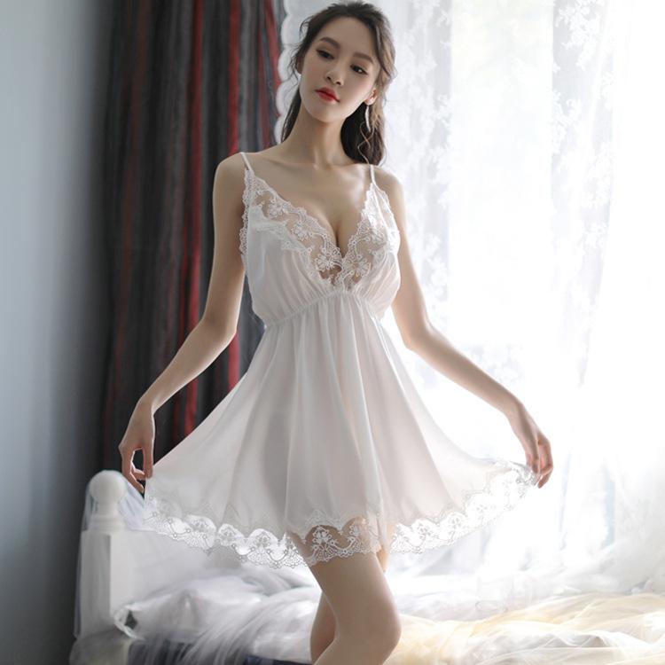 

Новое сексуальное нижнее белье кружевная перспектива вышивка глубокое чистое желание ледяной шелк женское сексуальное искушение One size fits all [Wear weight: within 65kg] белый