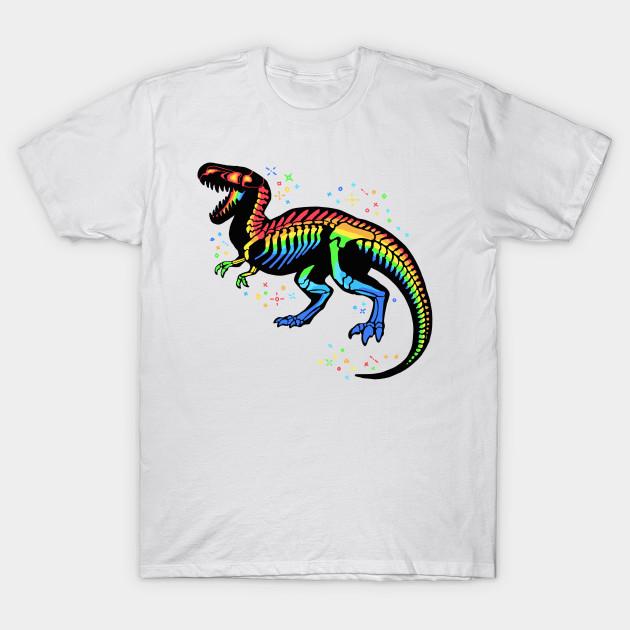 Men Black Print T-shirt Fabulous Rainbow Trex No-Cut Transfer Paper Print Cotton Tshirt M белый