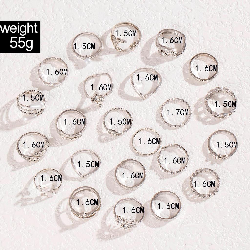 Nová Móda Všestranný List Láska Prsten Set Personalizovaný Geometrický Stohovatelný Kloubový Prsten Vícedílný Set