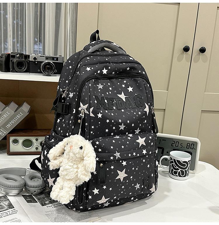 Schoolbag Sea Salt Fog Island Star Smudge Couple Tide Backpack High School Handsome Sports Student Training Air Cushion Backpack