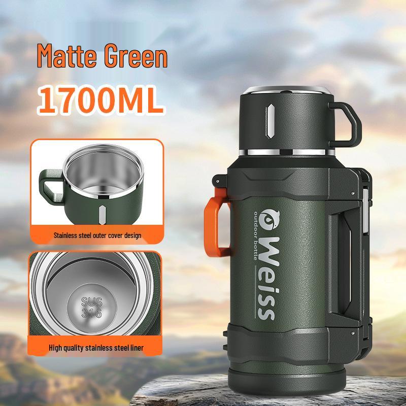 

Food-Grade Thermos Flask with Tea and Water Separator - Large Capacity, Portable for Outdoor Use