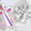 Handgeschnitztes Kristallkreuz 360° Facettiertes Design Stehendes Ornament Religiöse Figur AB-Farbe Kristall Spirituelles Geschenk Christen