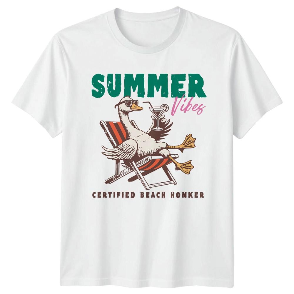 Summer Vibes Certified Beach Honker Goose Cocktail TShirt S