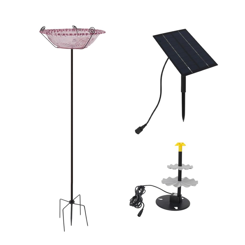 3-Tier Bird Bath with Bird Feeder for Outdoor Garden