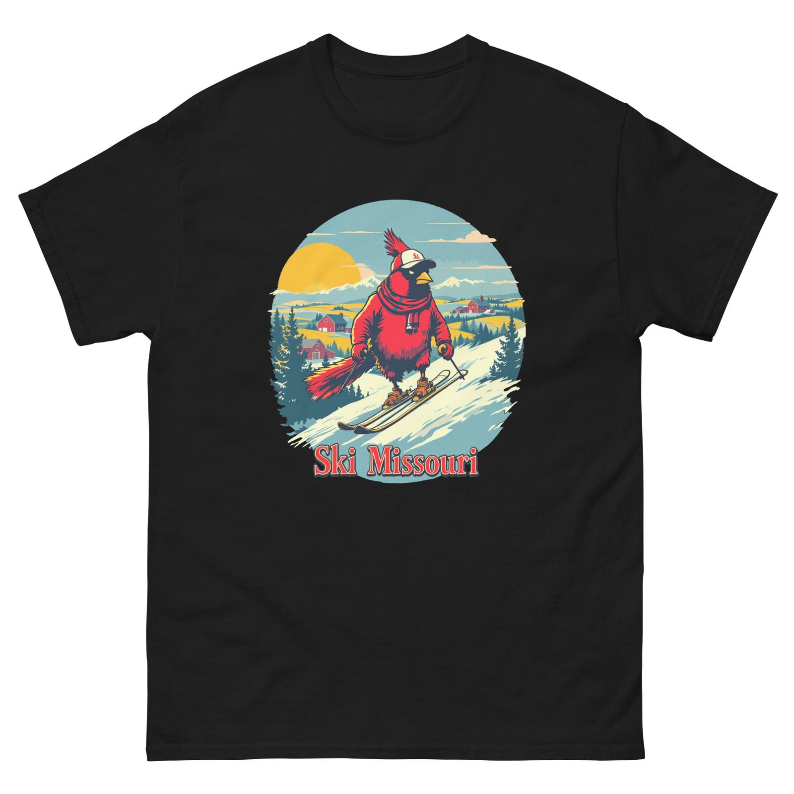 Ski Missouri Cardinal Skiing Skier Animal T-Shirt XL