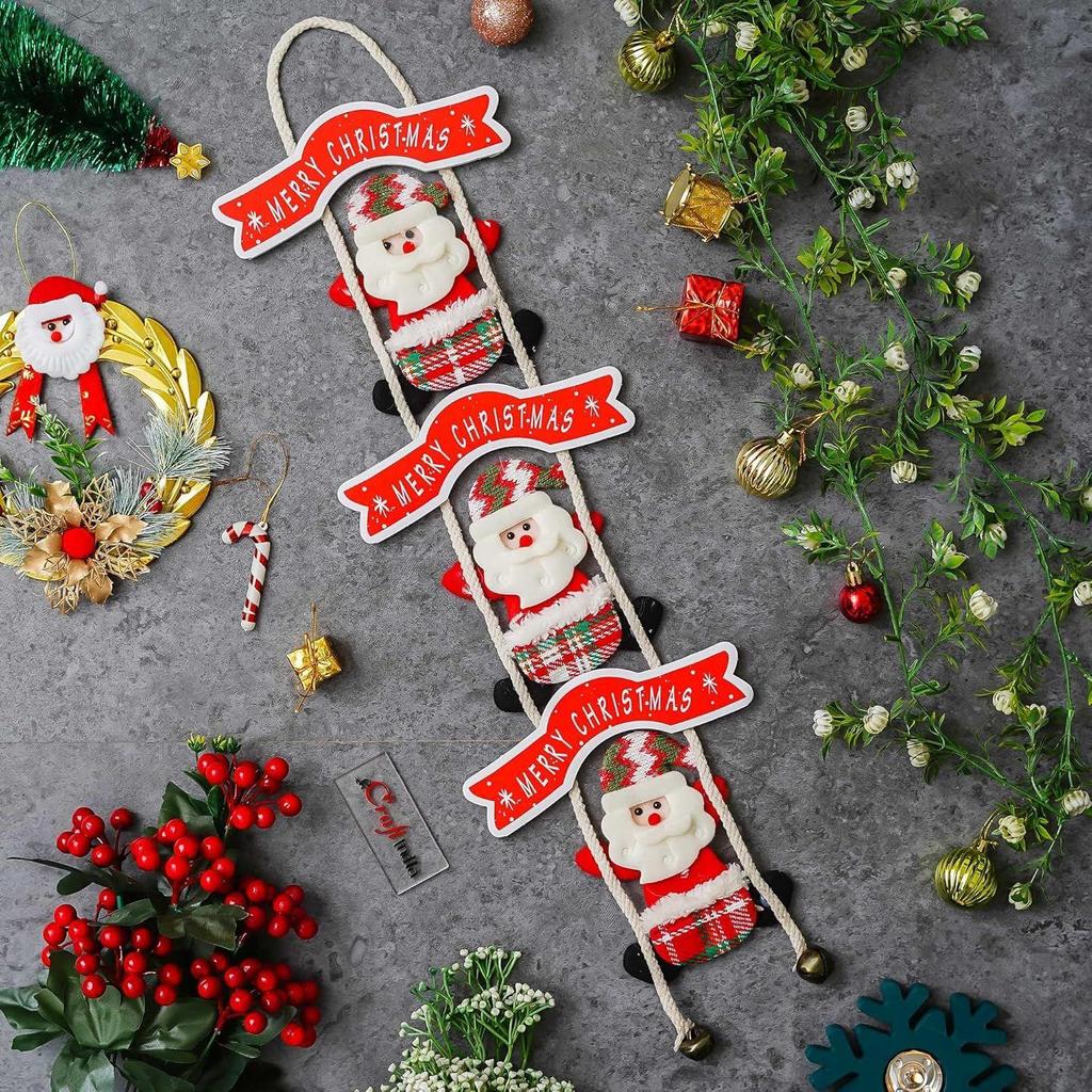 Merry Christmas Decor Santa Claus Climbing on Rope Wall Hanging Ornament Props Christmas Tree Decoration Items