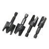 4Pieces Inch Hexagonal Shank Carbon Steel Hex Countersink Set for Wood Metal Quick Change Drill Bit Extraction Tool