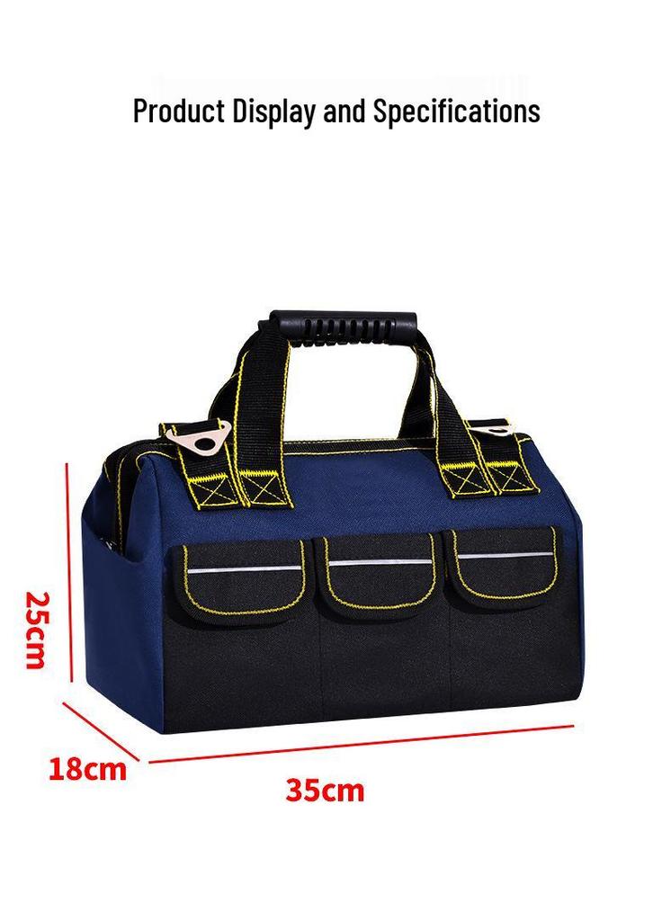 Multifunctional Wear-Resistant Handheld Electrician Tool Bag - Durable Canvas Crossbody with Thickened Oxford Cloth for Repair and Installation.