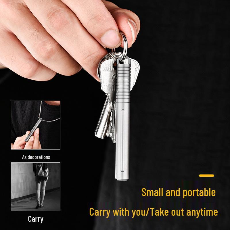 Pix Tactic EDC din Aliaj de Titan - Scurt cu Clip de Talie pentru Exterior, Stilou cu Bilă pentru Autoapărare, Unisex