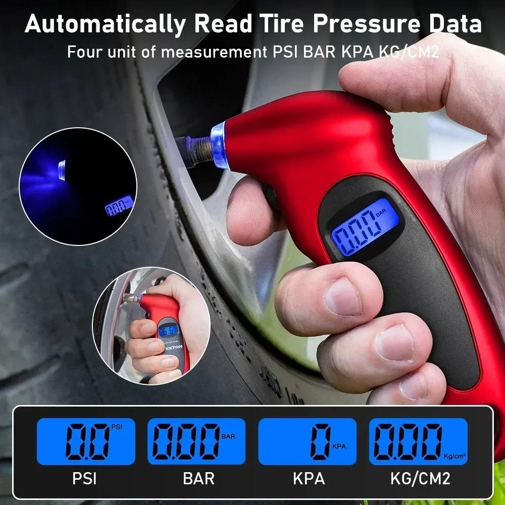 High-Precision Digital Tire Pressure Gauge with Backlight and Car Portable Digital LCD Display for Tyre Air Pressure Monitoring