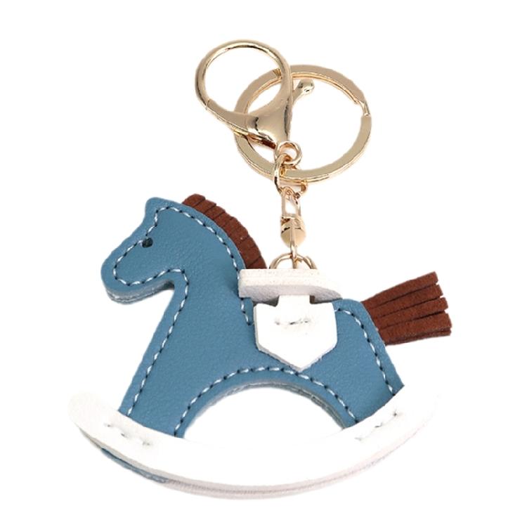 Fashion Key Rings Key Decorations Horse Shape Key Accessory Bag Ornament PU Leather Texture Keychain Perfect for Gifting