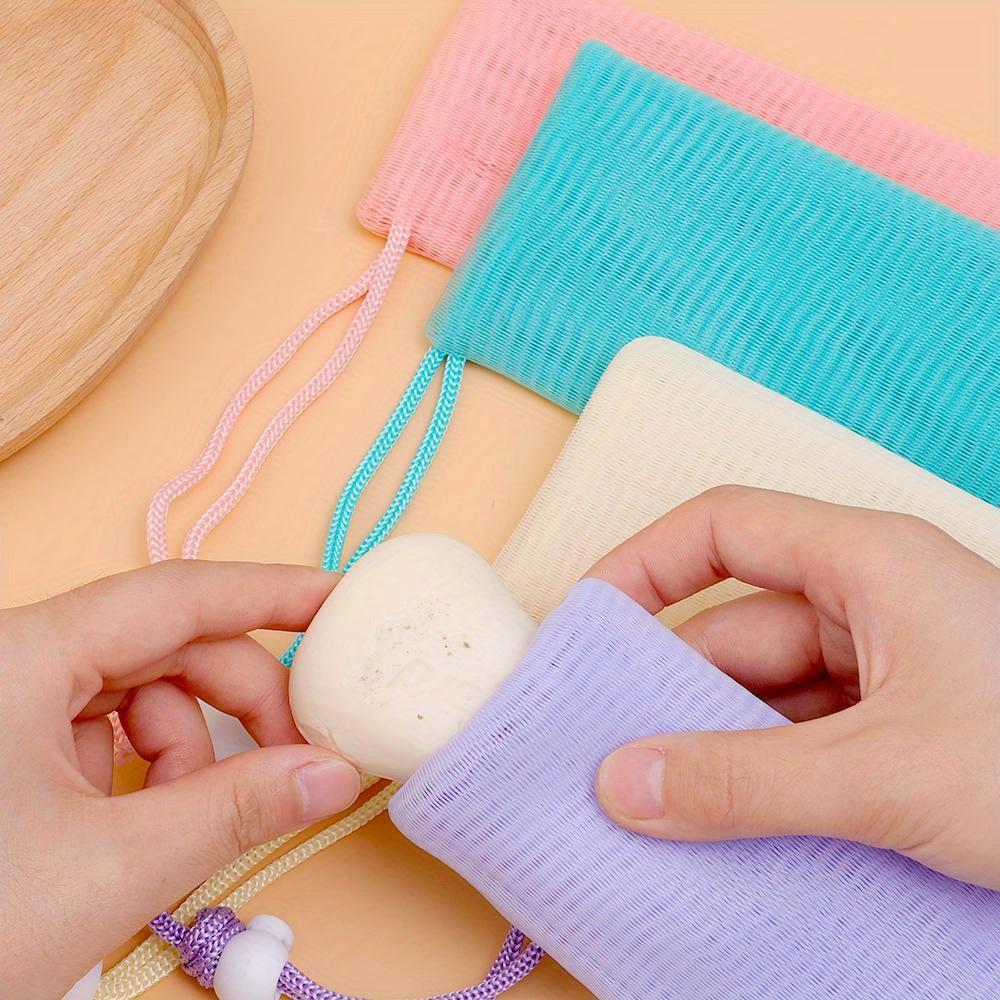 6 Layer Thickened Foaming Soap Bags Facial Cleanser Mesh Bag Drawstring Bag Shower Bubble Foam Net Bath Body Washing Cleaning