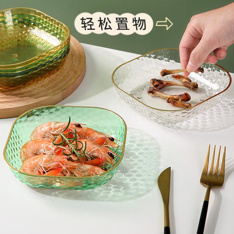 Household Spit Bone Saucer Hot Phnom Penh Dining Table Bone Saucer Plastic Pe Snack Plate Fruit Pastry Plate Garbage Residue Plate