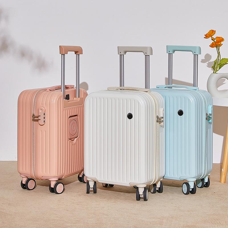 18" Unisex Carry-On Suitcase with Silent Wheels, Durable Korean Style, Thick Design, Combo Lock