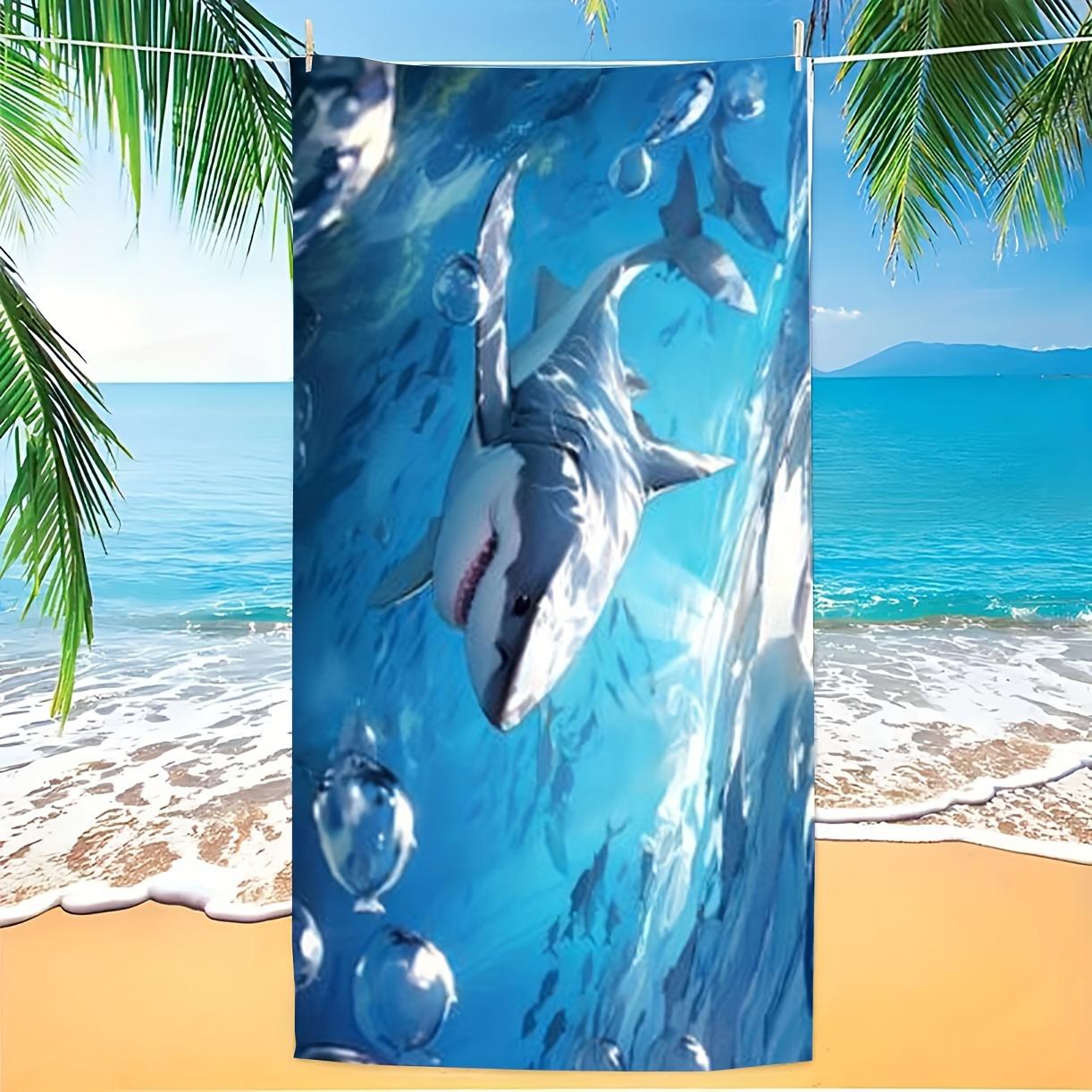 

Oceanic Shark Print Bath Towel - Ultra Soft, Quick Dry, Breathable, Comfortable Design, Perfect for Summer Vibes and Beach Days 50x100cm
