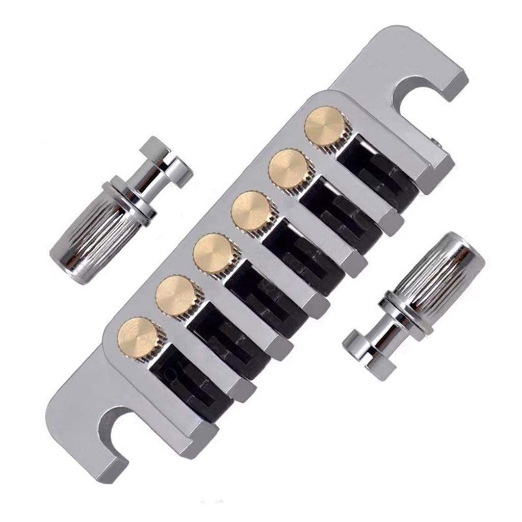 Guitar Bridges with Studs and Inserts Replacement 6 String Electric Guitar Bridge Vintage 6 Style Stopbar Tailpiece