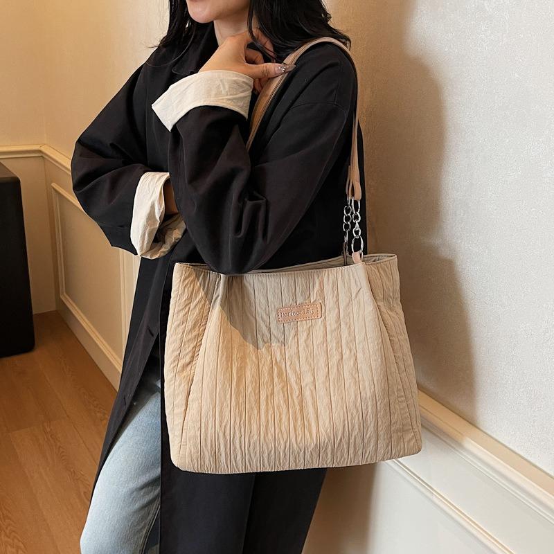 Summer new large-capacity shoulder bag women's casual versatile canvas bag college student portable class tote bag