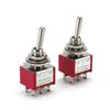 5PCS DPDT Mini Toggle Switch 6 Pin 3 Position 6mm Miniature ON/Off/ON Switch MTS-203 for Auto Car Boat Truck Car Dashboard Electronic Devices 6A 125V