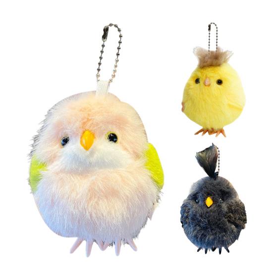 Keychain Pendant Portable Plush Chick Charm Key Chain with Clockwork Bounce Toy Soft