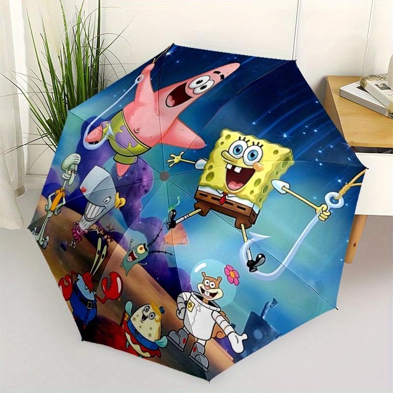 

1pc SpongeBob SquarePants Theme Pattern Umbrella, Fashionable, Personalized, High-Value Folding Umbrella, a Must-Have for Summer, 8-Rib Durable I
