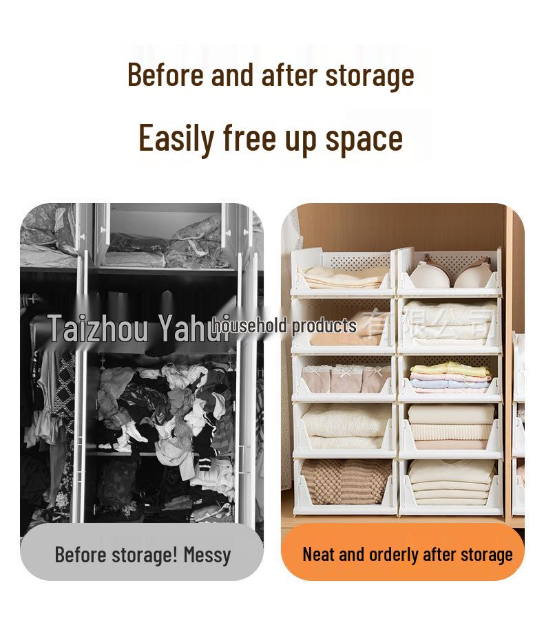 Drawer-Style Layered Wardrobe Dividers: Customizable Bedroom Storage Solution