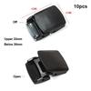 10pcs Black Binding Strap Pressure Buckle Clip Parts 10 Styles Adjustment Buckle Plastic Ribbon Belt Buckle Luggage Accessories