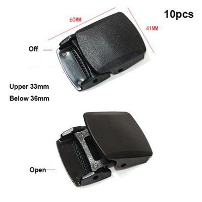 10pcs Black Binding Strap Pressure Buckle Clip Parts 10 Styles Adjustment Buckle Plastic Ribbon Belt Buckle Luggage Accessories