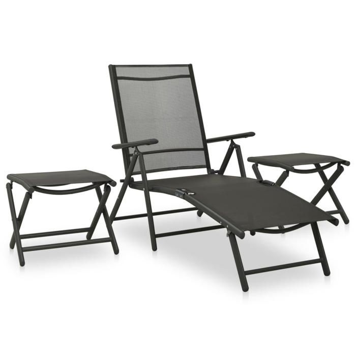 Maison Exclusive - Salon de jardin 3 pcs textilène et aluminium noir