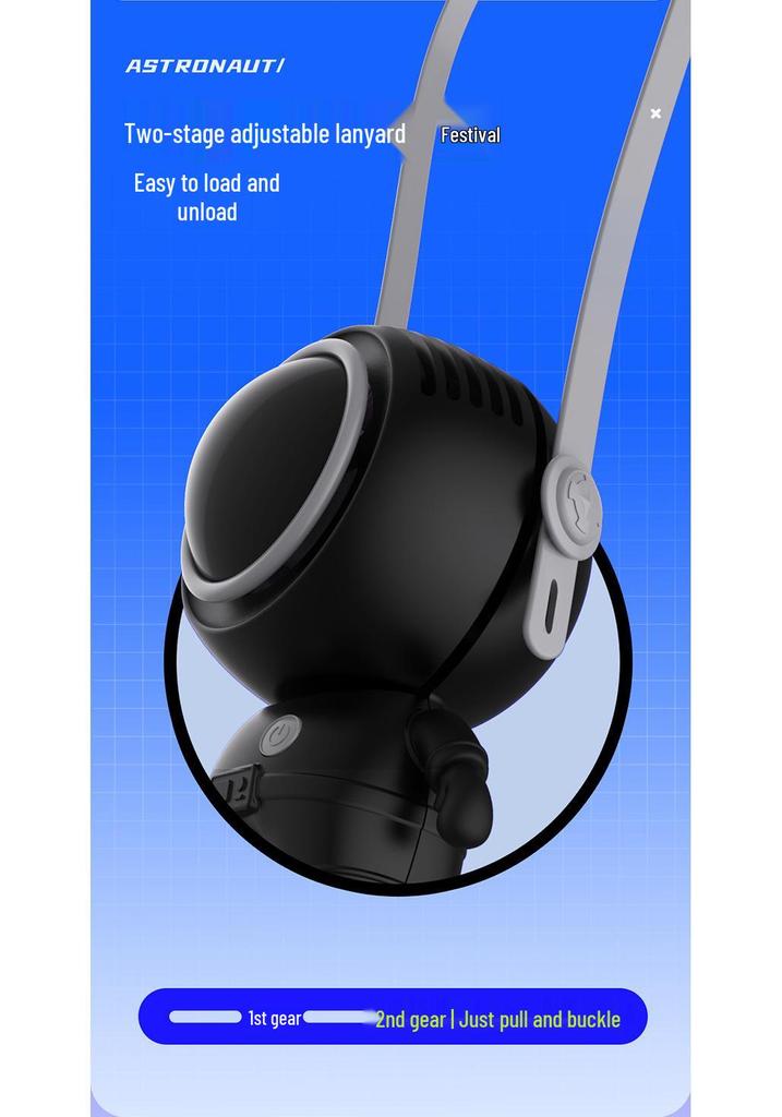Astronaut USB Mini Bladeless Neck Fan - Portable Handheld Spaceman Cooler