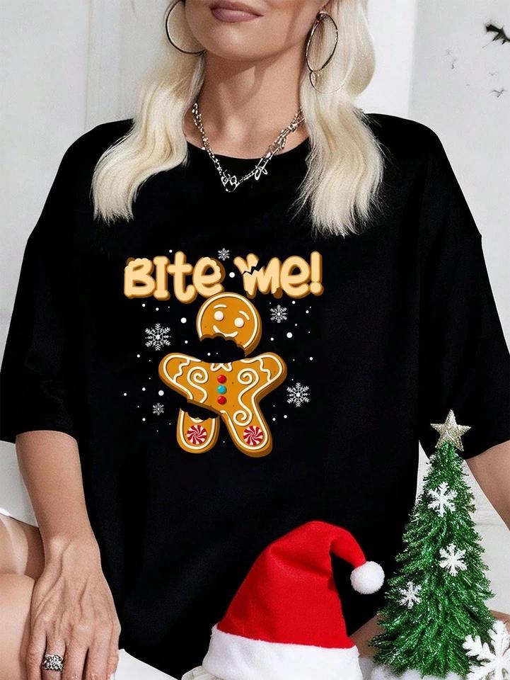 Man Bite Me Cookie T Shirt Funny Unisex 2XL