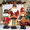 Snowman Stretchable Leg Christmas Doll Bear Santa Claus Stretch Doll Knitted Christmas Doll  Desk