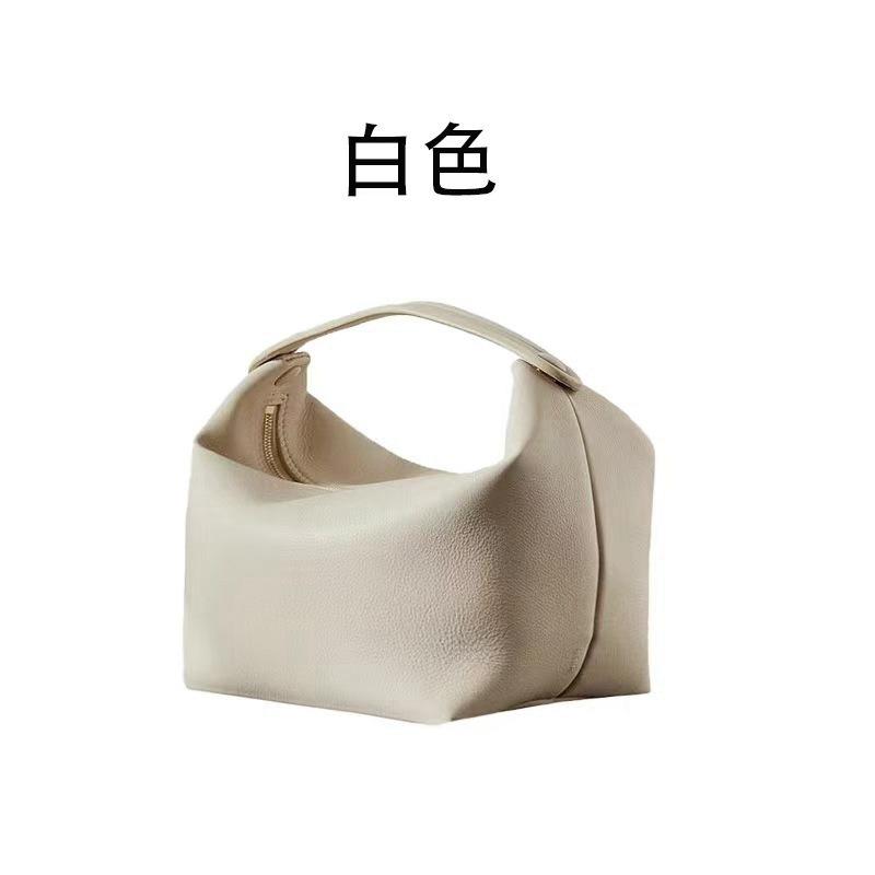 

Therow lunch box bag leather women s bag niche design simple commuting handbag convenient fashion handbag Length 19 Width 13 Height 14cm