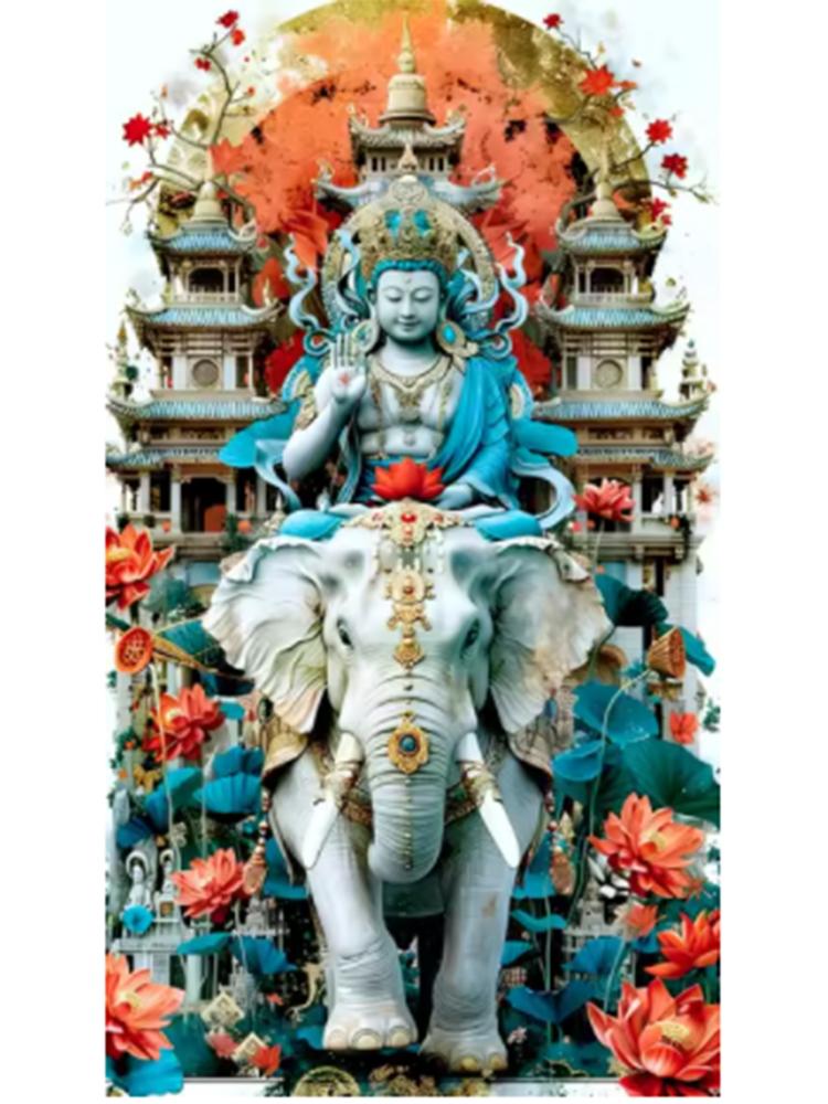 Buddha Statue 5DDIY Diamond Painting Holy Spirit Buddha Statue Shakyamuni Oil Painting Living Room Wall Home Decoration