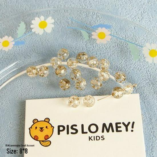 Retro 02 Gilded Beads: Transparent White Beading for DIY Jewelry & Accessories