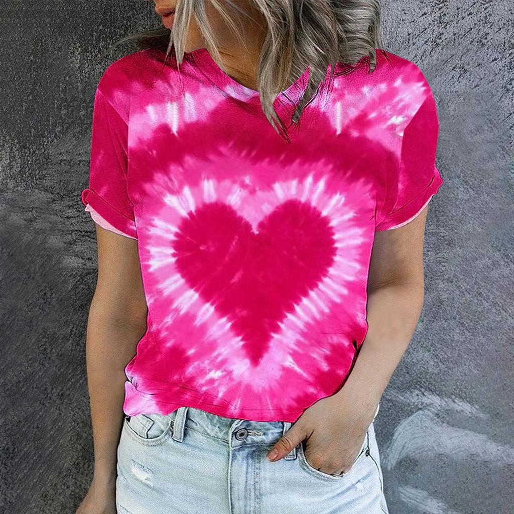 2023 Grenzüberschreitendes Sommer Herren Rundhals Kurzarm T-Shirt Liebe Damen 3D T-Shirt Digitaldruck Kurzarm Top