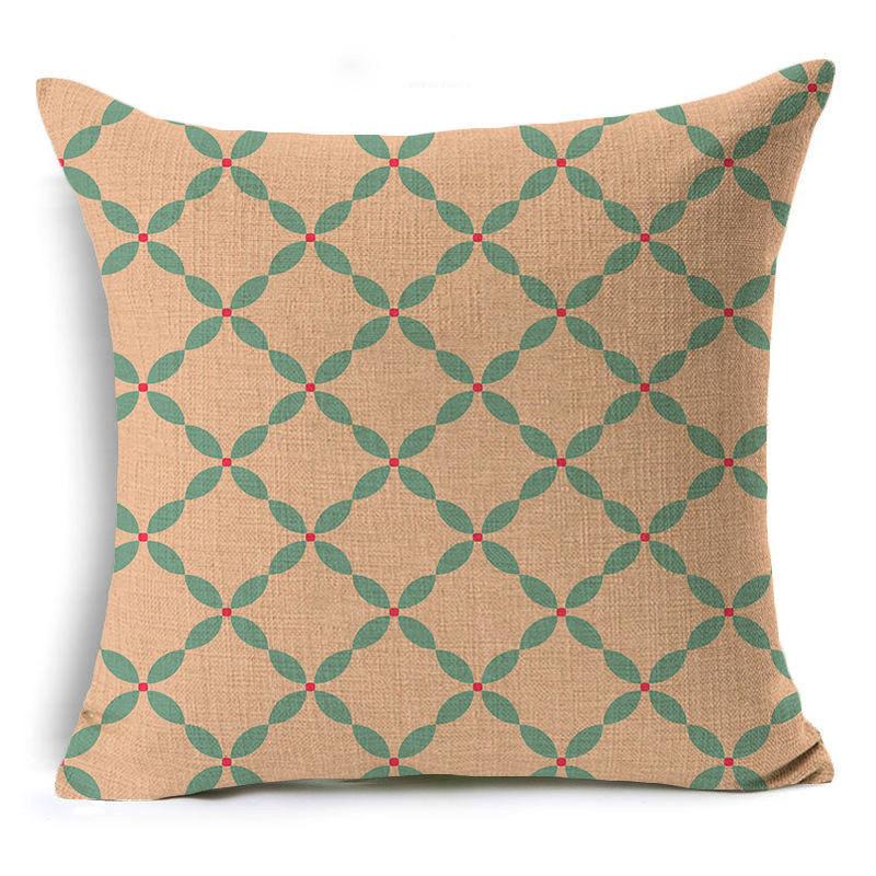 New Retro Geometric Linen Pillow Case Sofa Pillow Case