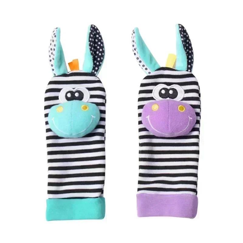 0-12 Months Baby Rattles Toys Animal Socks Wrist Strap +Rattle Baby Foot Socks Bug Wrist Strap Toddler Socks Pacifier Toys