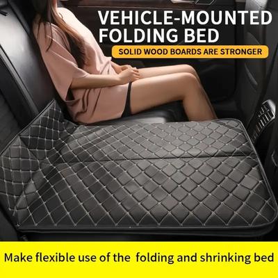 Foldable Bed for Car Backseat  Faux Leather Travel Mattress, No Need for Inflation, Perfect for Comfortable Road Trips