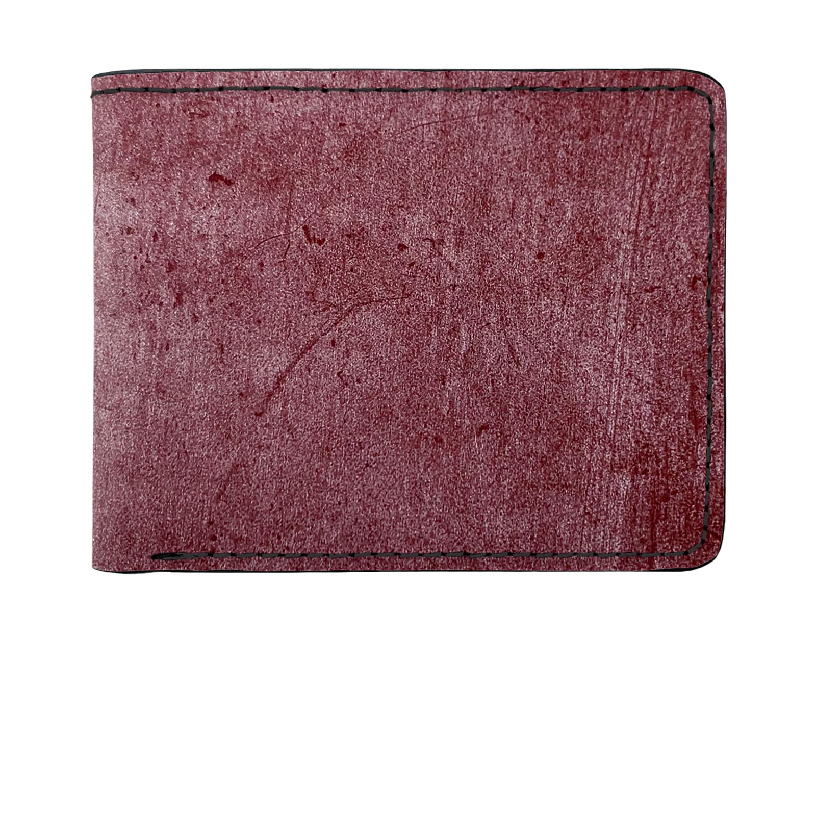

Кошелек бифолд из натуральной британской кожи бридл дубления с финишем «bloom» винного цвета. Мужской кожаный.. загар, красный.