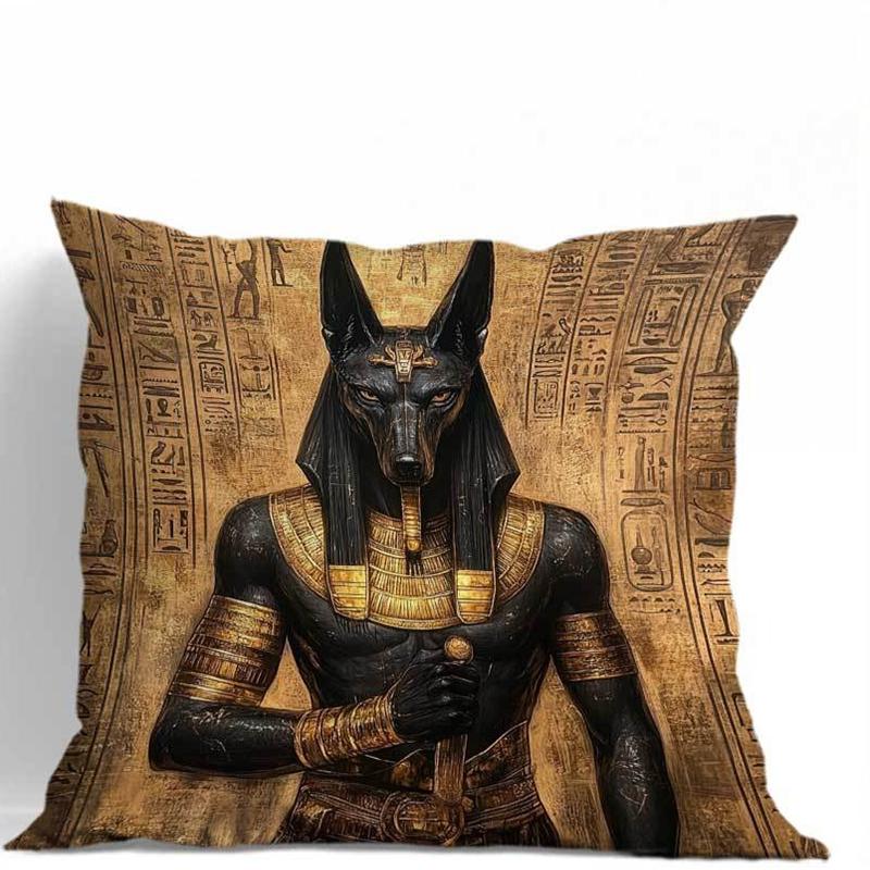Ancient Egyptian Anubis Themed Art pillowcaseSuitable for Sofa Car Bedroom Decorative Cushion Cover Pillow Cover
