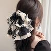Korea Blume Haarspange für Frauen Elegant Schleife Haarspange Mädchen Schwarz Krabbe Haarspange Retro Halb-Klammer Haarnadel Haarschmuck