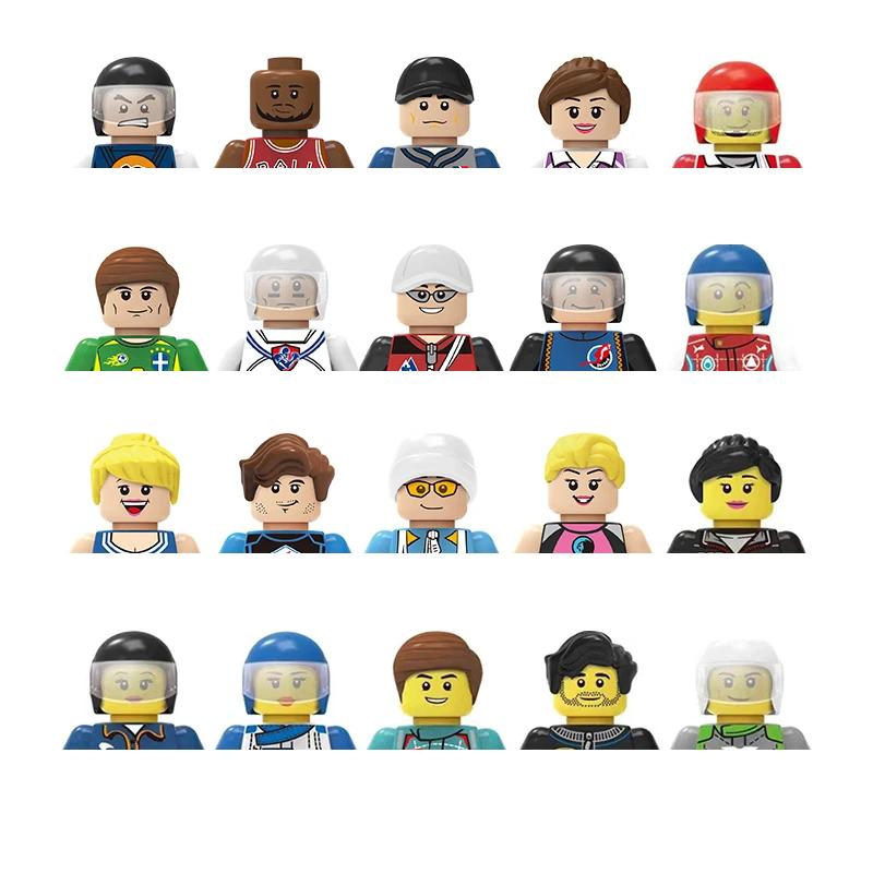 Non-Toxic City Characters Action Figures Building Blocks Policeman Teacher Fireman Occupation Mini Figurine Dolls Bricks Set Children Toys