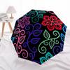 1pc Floral Pattern Automatic Umbrella - Stylish, Durable, with 8-Rib Manual Open Design, Elegant Black Handleyy250920152